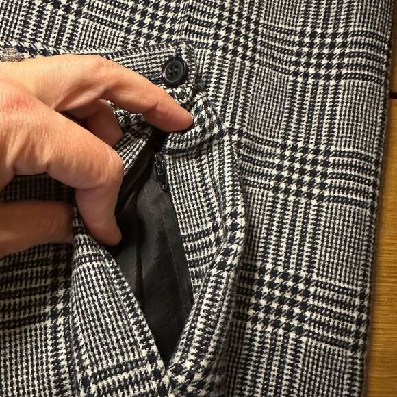 Pendleton houndstooth 100% virgin wool pants black and white 14 - Picture 2 of 8